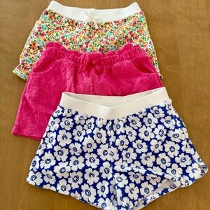 Girl’s size 12 Janie and Jack Trio of Terry Cotton Shorts